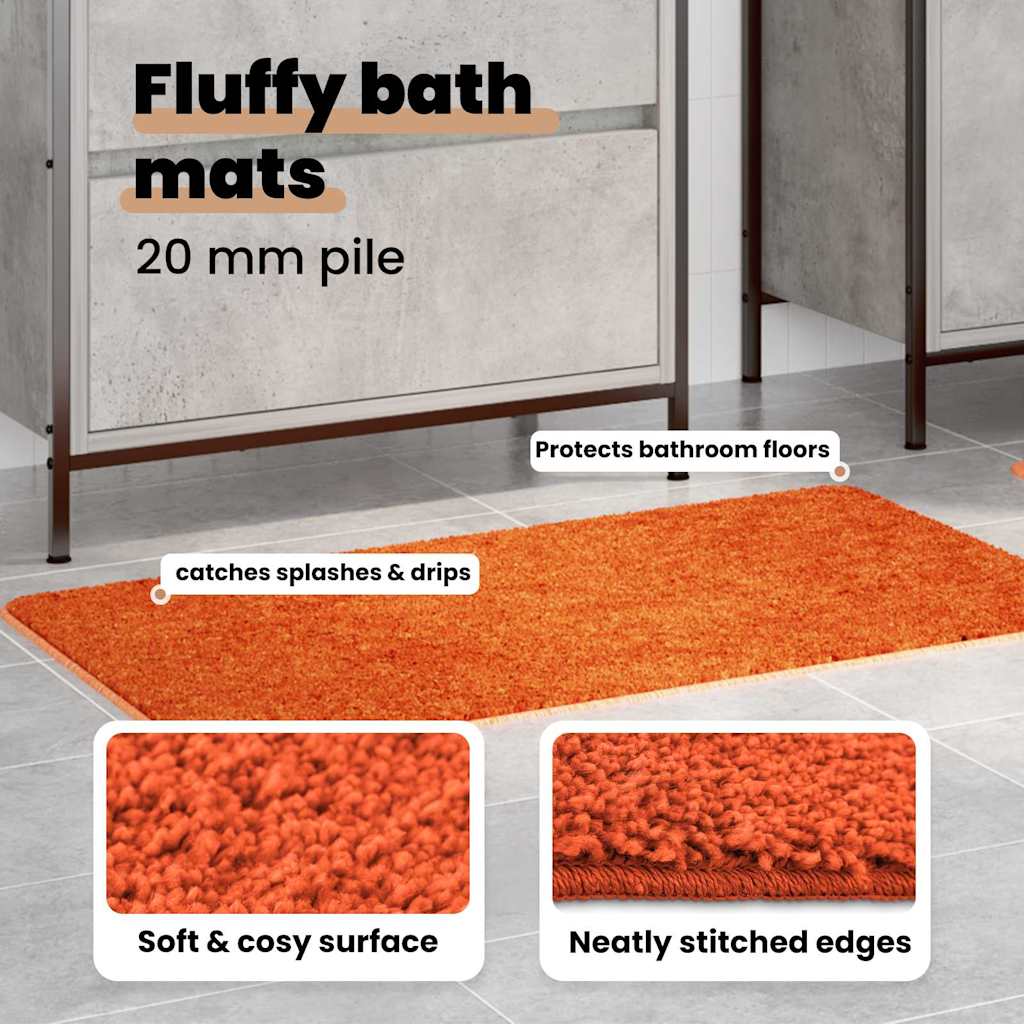 Anti-skid badevægs måttesæt 3 pcs Orange PP