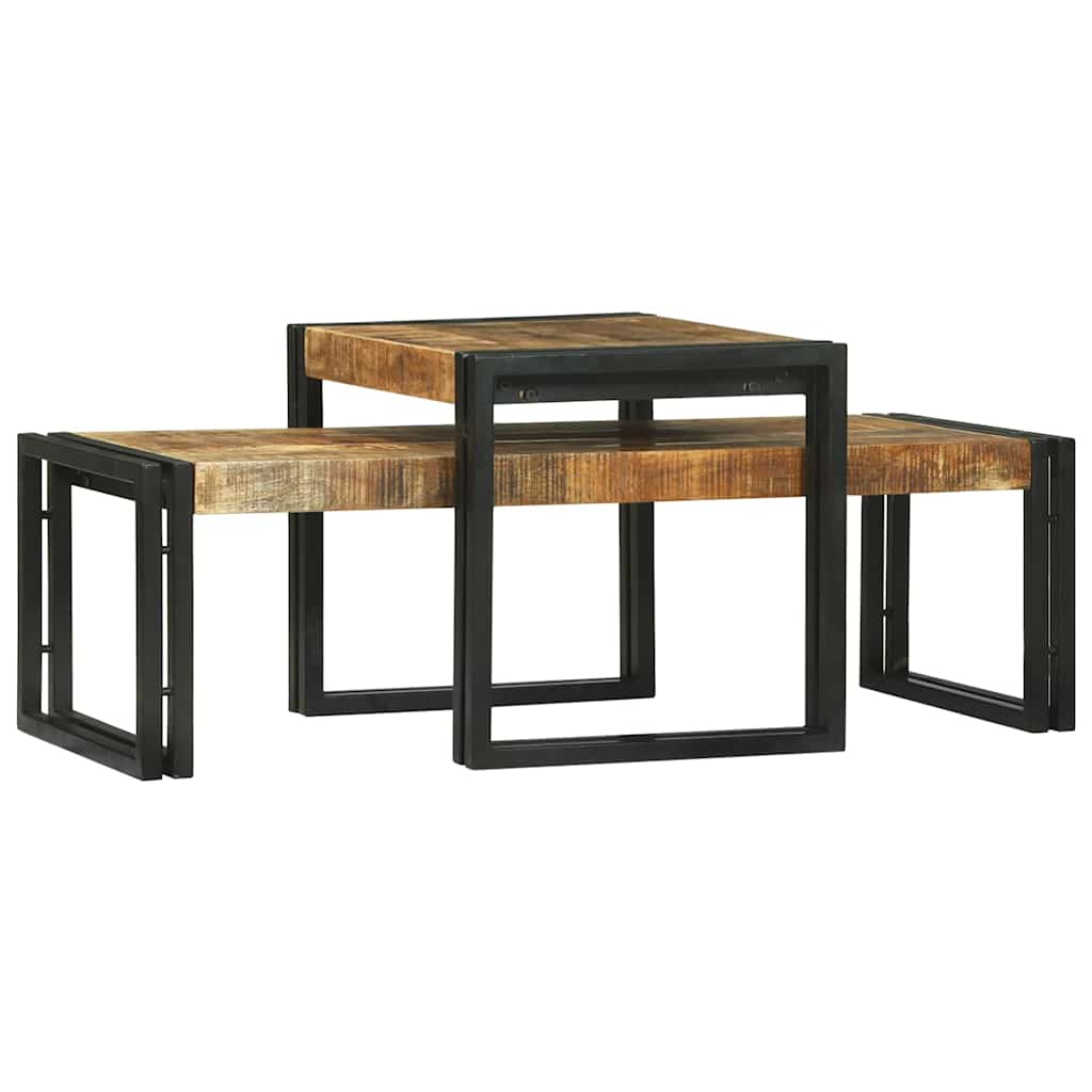 Sofabord 2 pcs Brun 48 x 40 x 40 cm Massivt mangotræ
