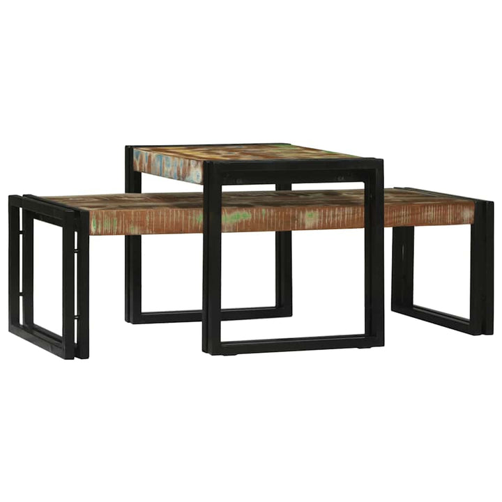 Sofabord 2 pcs Flerfarvet 48 x 40 x 40 cm Solid genbrugs træ