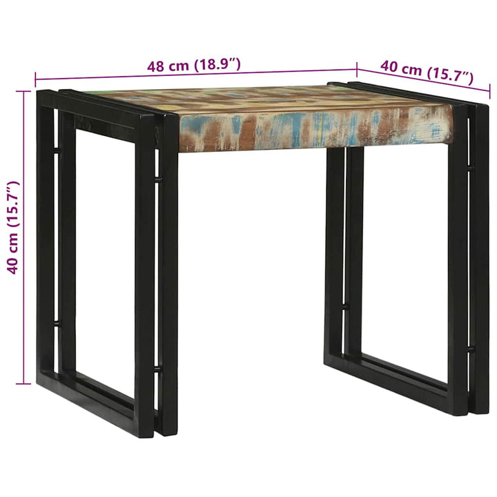 Sofabord 2 pcs Flerfarvet 48 x 40 x 40 cm Solid genbrugs træ