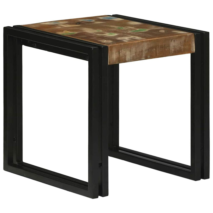 Nesting Bord 3 pcs Brun og sort Massiv genanvendt træ og metal