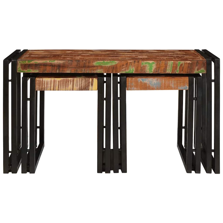 Nesting Bord 3 pcs Brun og sort Massiv genanvendt træ og metal