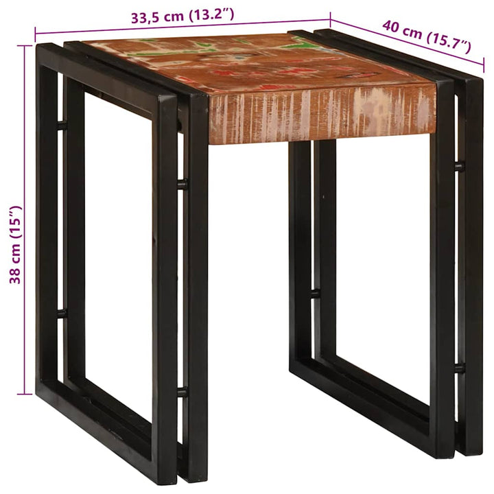 Nesting Bord 3 pcs Brun og sort Massiv genanvendt træ og metal