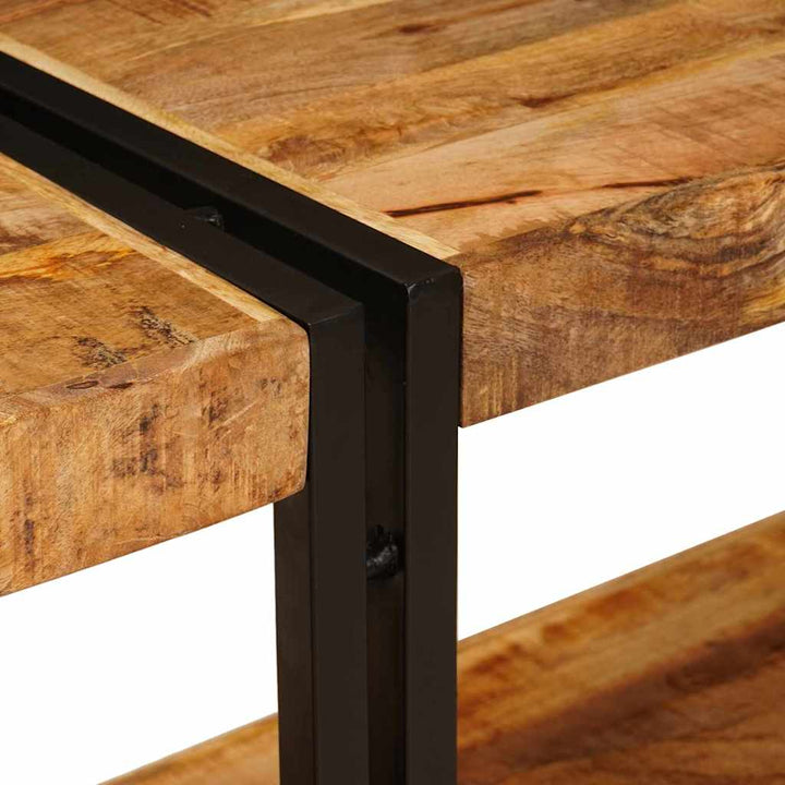 Konsolbord med hylde Brun 160 x 33 x 75 cm Massivt mangotræ