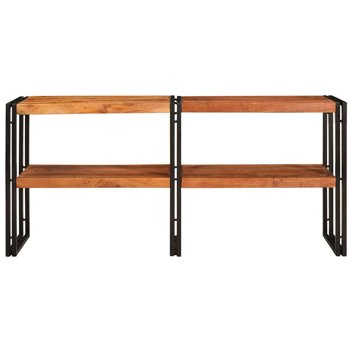 Konsolbord med hylde Brun 160 x 33 x 75 cm Massivt Akacietræ