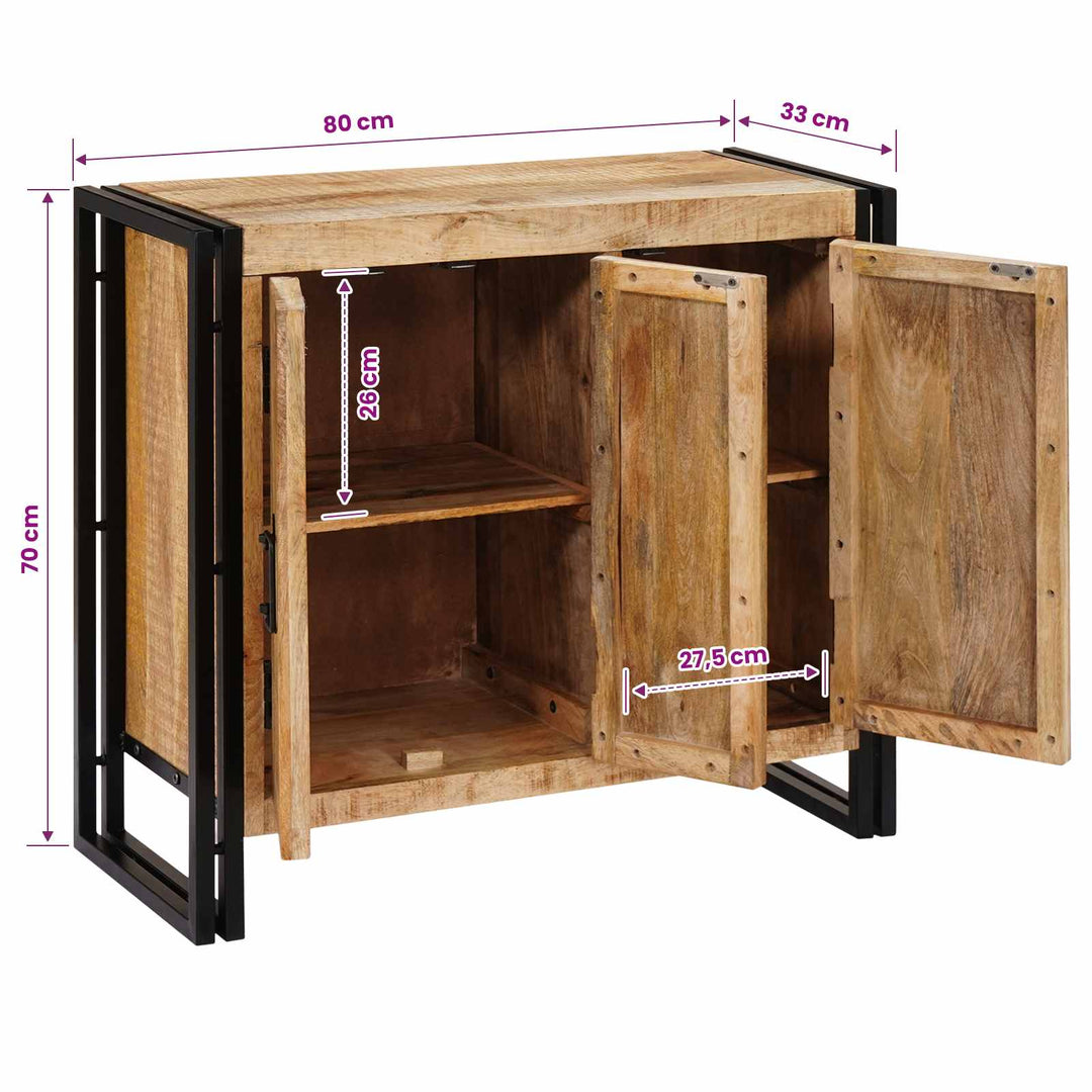 Sideboard Brun 80 x 33 x 70 cm Massivt mangotræ