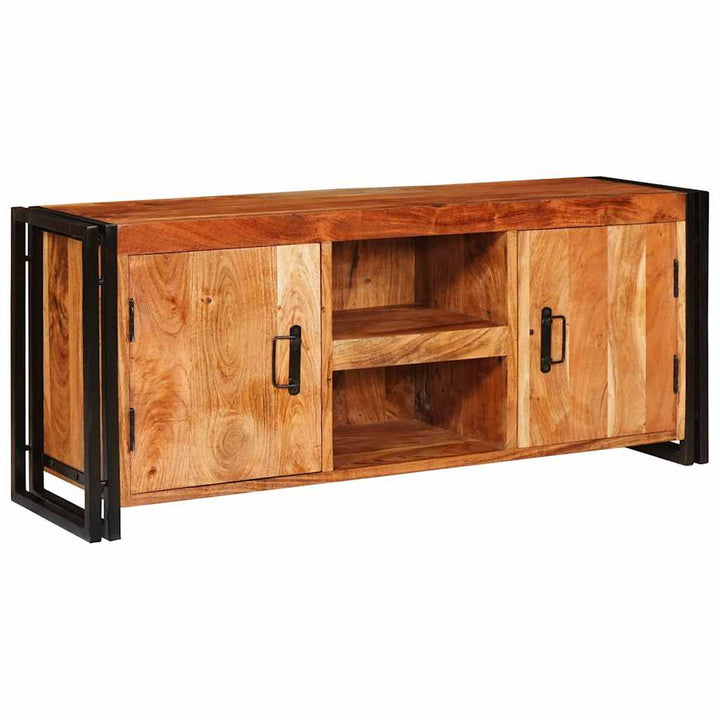 TV-skab med hylde Brun 120 x 33 x 50 cm Massivt akacietræ