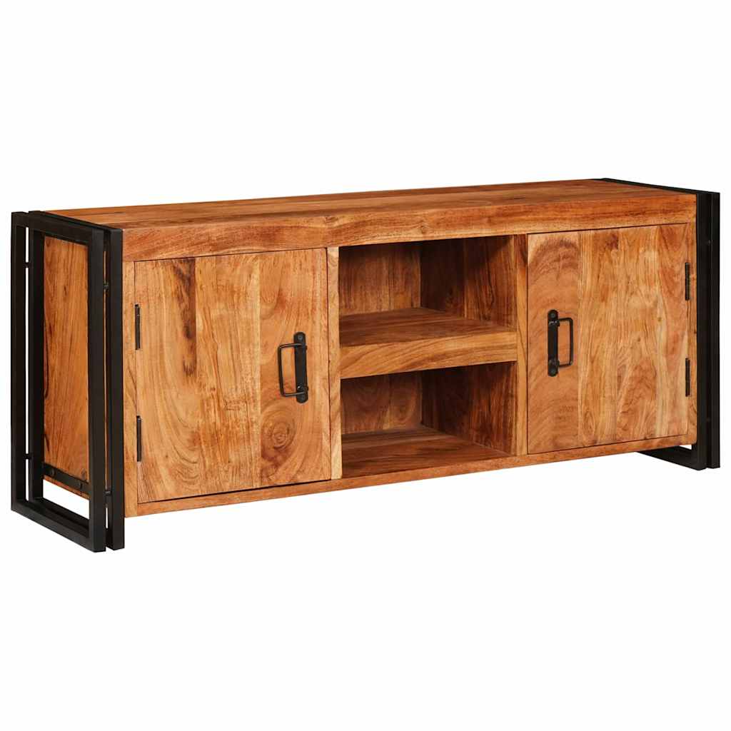 TV-skab med hylde Brun 120 x 33 x 50 cm Massivt akacietræ