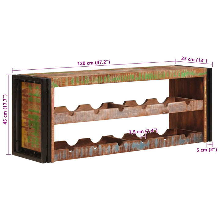 Vinfad Brun 120 x 45 x 33 cm Solid genvundet træ