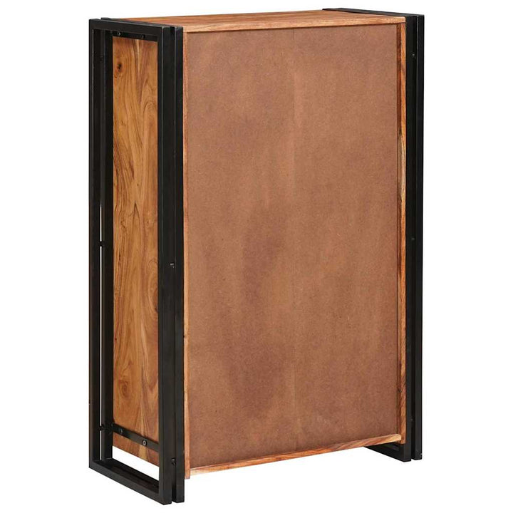 Highboard med Døre Brun Massivt akacietræ og metal