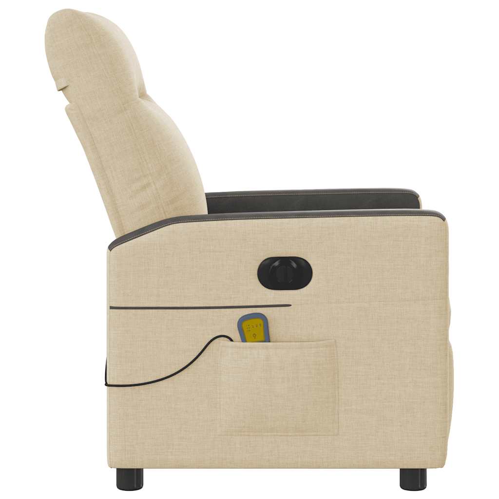 eldrevet massagestol stof cremefarvet