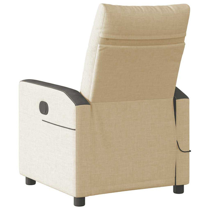 eldrevet massagestol stof cremefarvet