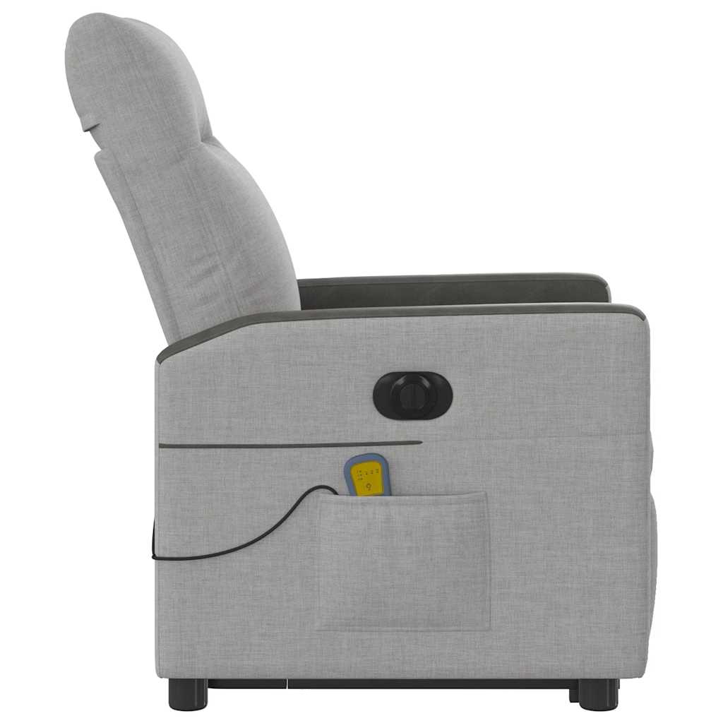 elektrisk massagestol med løftefunktion stof skygrå