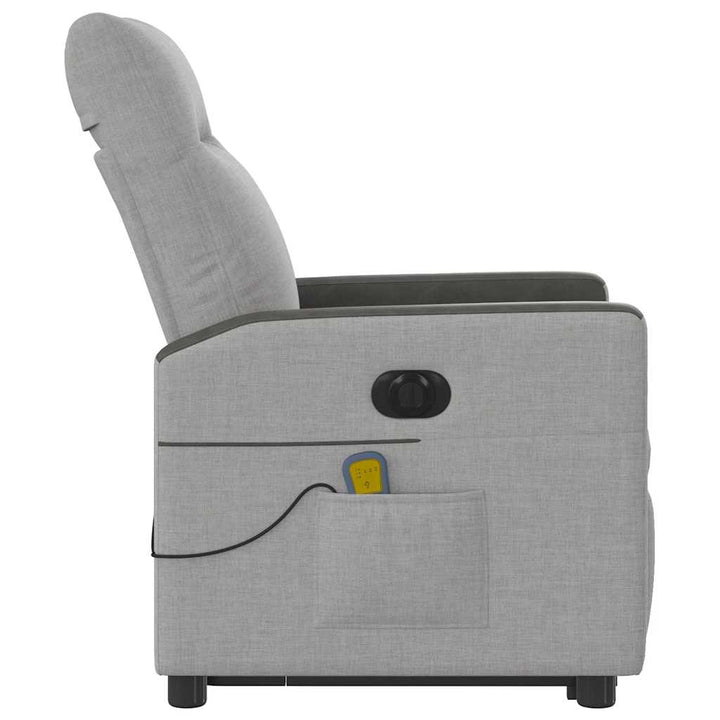 elektrisk massagestol med løftefunktion stof skygrå