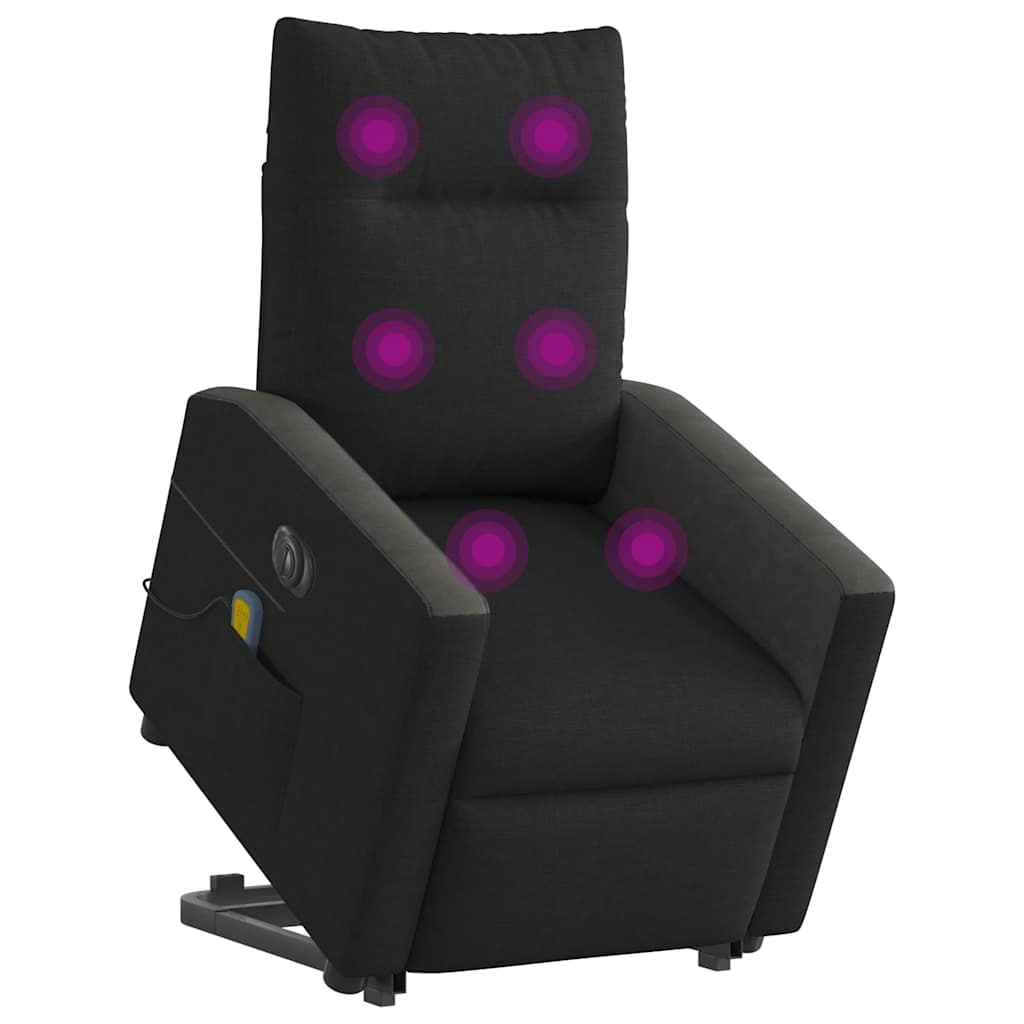 elektrisk massagestol med løftefunktion stof sort