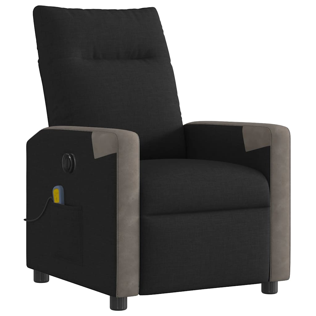 eldrevet massagestol stof sort