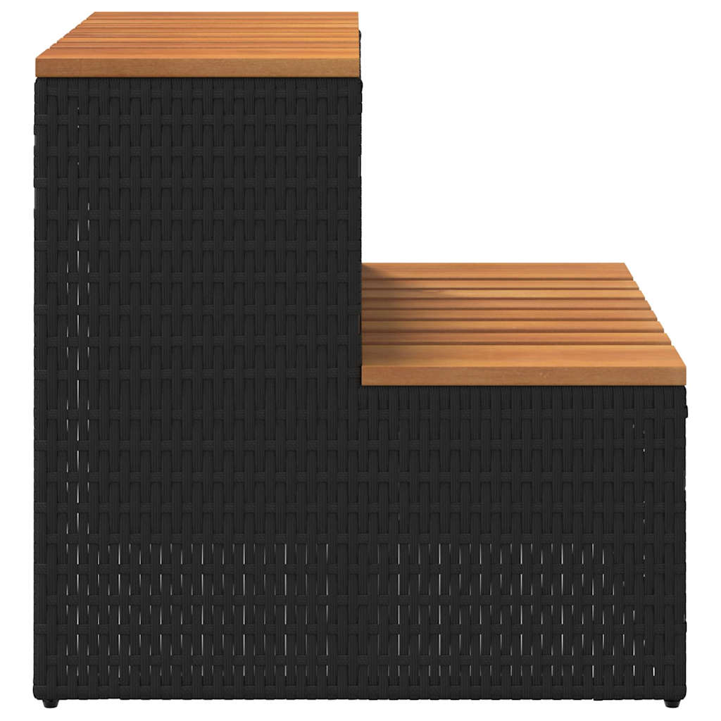 spakant 50x50x50,5 cm polyrattan og massivt akacietræ sort