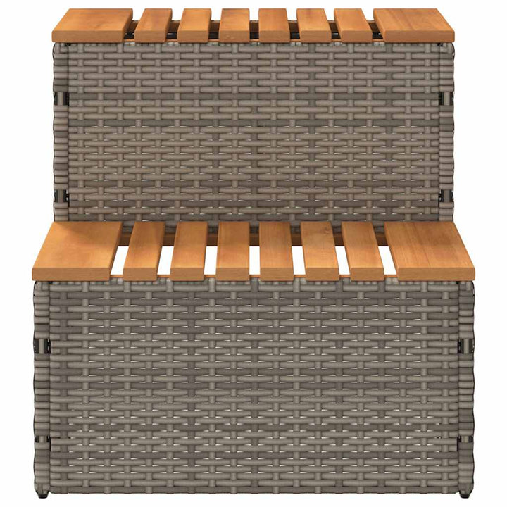 spakant 50x50x50,5 cm polyrattan og massivt akacietræ grå