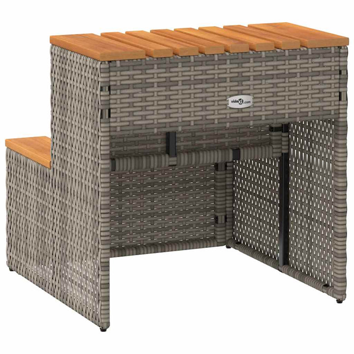 spakant 50x50x50,5 cm polyrattan og massivt akacietræ grå