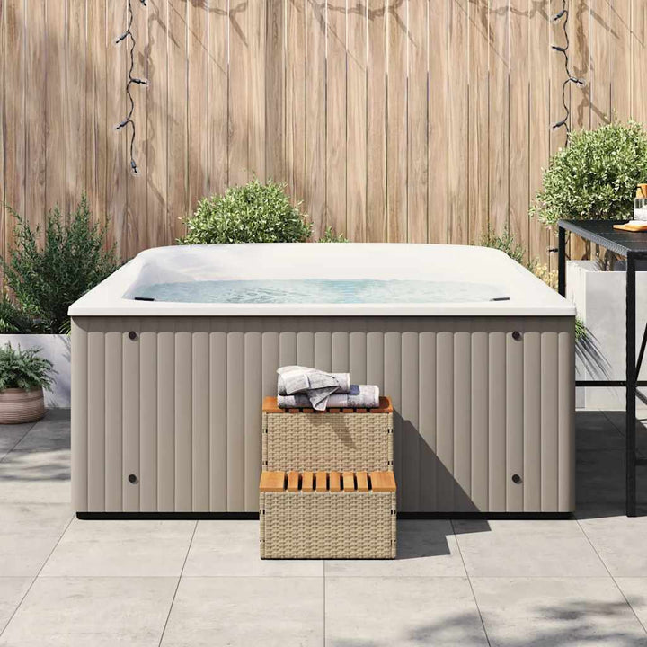 spakant 50x50x50,5 cm polyrattan og massivt akacietræ beige