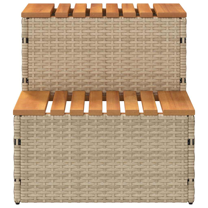 spakant 50x50x50,5 cm polyrattan og massivt akacietræ beige