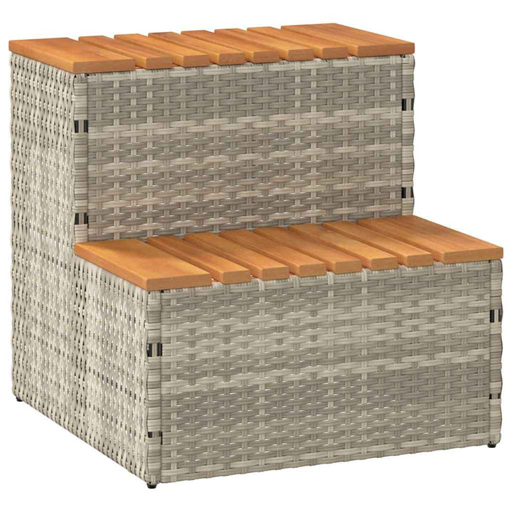 spakant 50x50x50,5 cm polyrattan og massivt akacietræ lysegrå