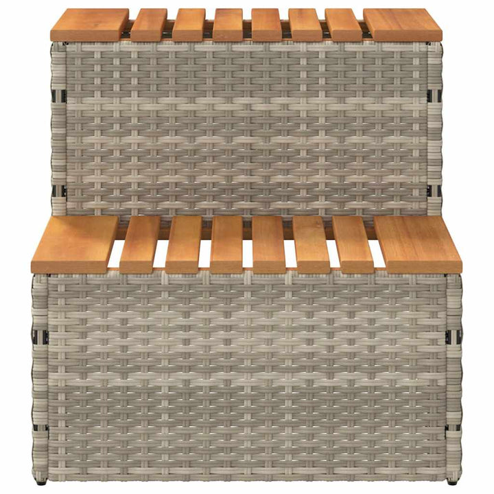 spakant 50x50x50,5 cm polyrattan og massivt akacietræ lysegrå