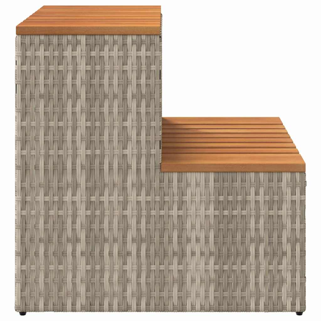 spakant 50x50x50,5 cm polyrattan og massivt akacietræ lysegrå