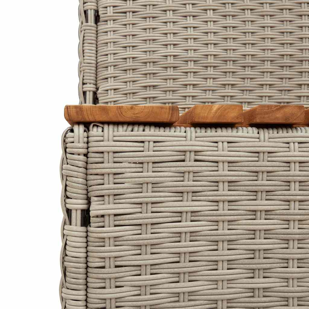 spakant 50x50x50,5 cm polyrattan og massivt akacietræ lysegrå