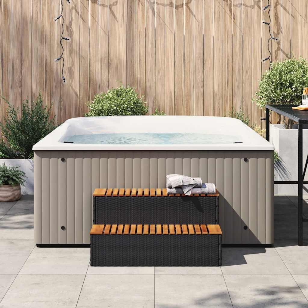 spakant 100x50x50,5 cm polyrattan og massivt akacietræ sort