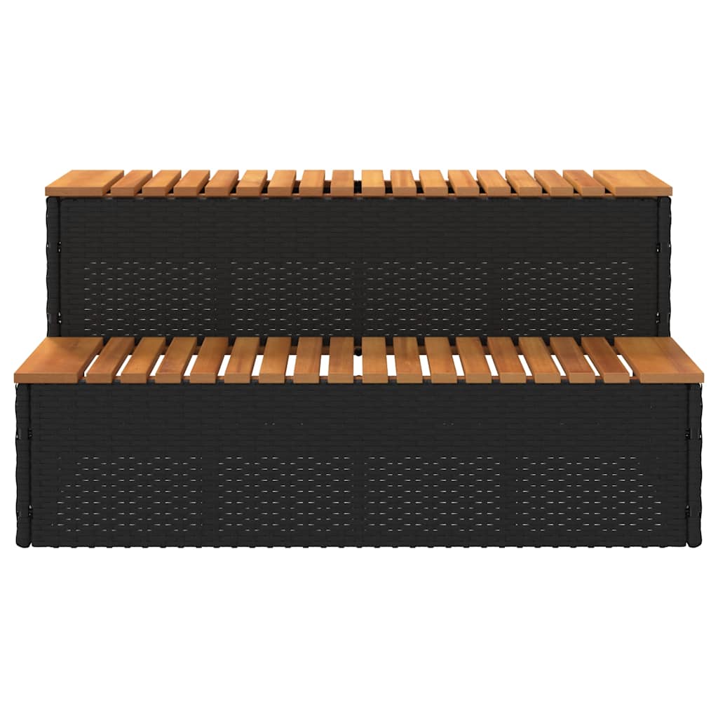 spakant 100x50x50,5 cm polyrattan og massivt akacietræ sort
