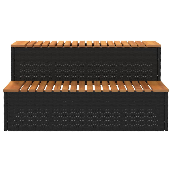 spakant 100x50x50,5 cm polyrattan og massivt akacietræ sort
