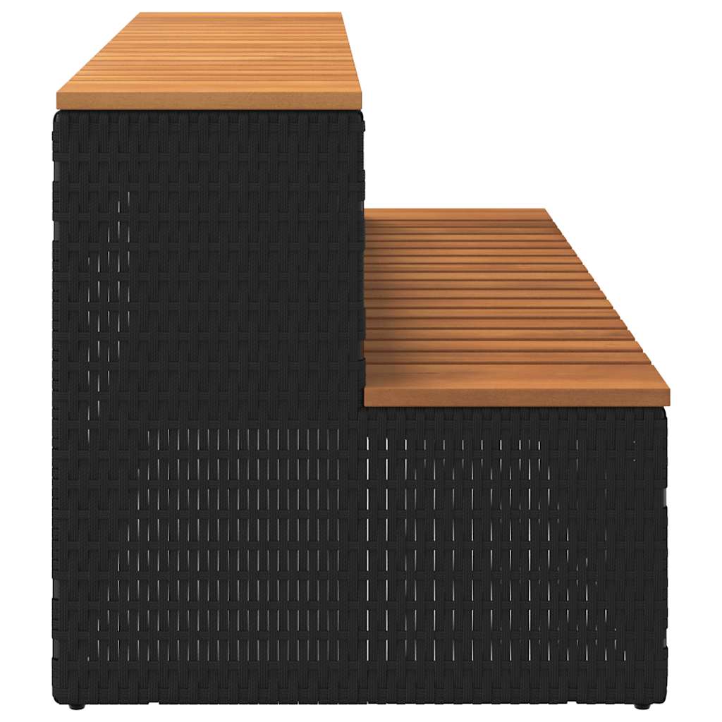spakant 100x50x50,5 cm polyrattan og massivt akacietræ sort