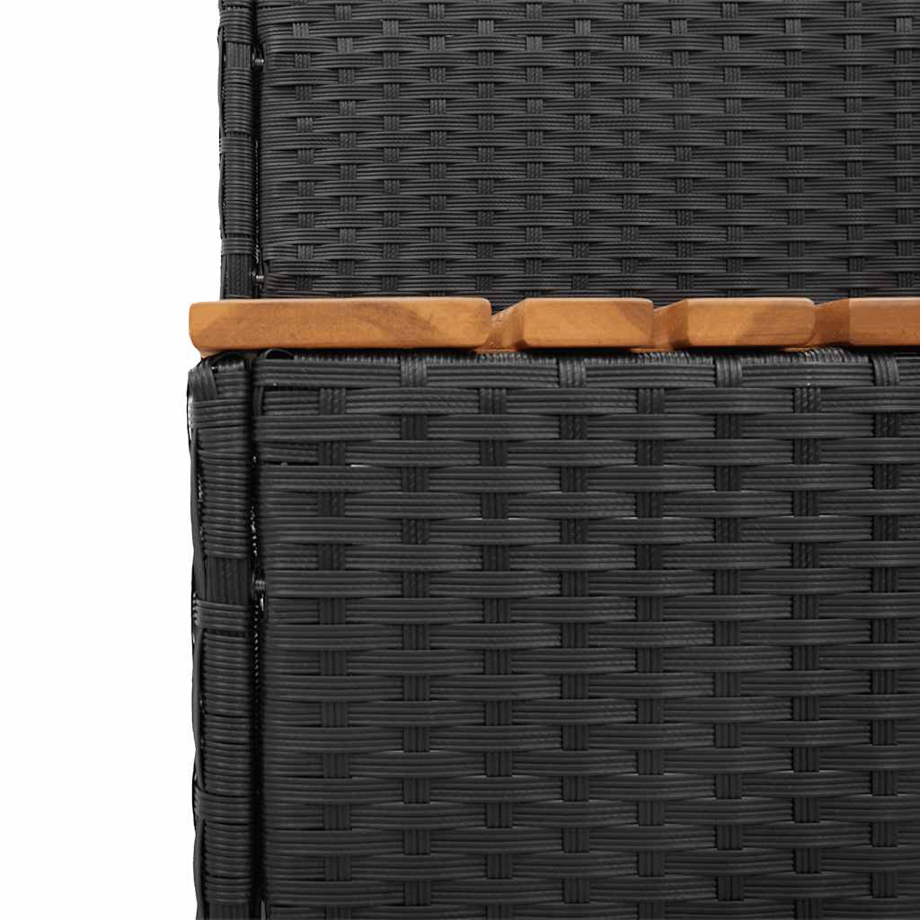 spakant 100x50x50,5 cm polyrattan og massivt akacietræ sort