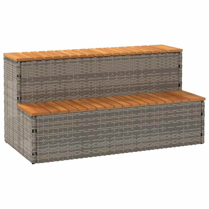 spakant 100x50x50,5 cm polyrattan og massivt akacietræ grå