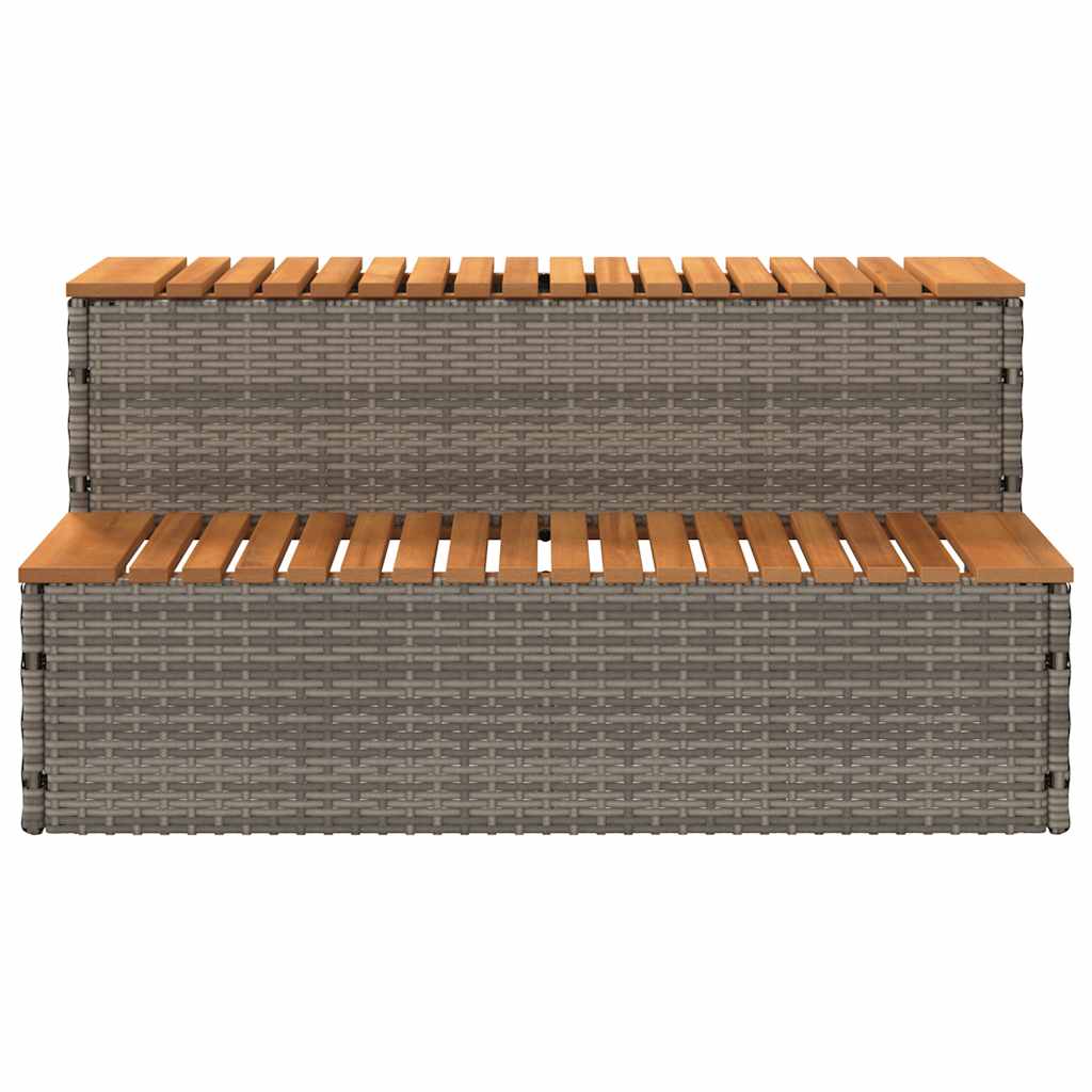 spakant 100x50x50,5 cm polyrattan og massivt akacietræ grå