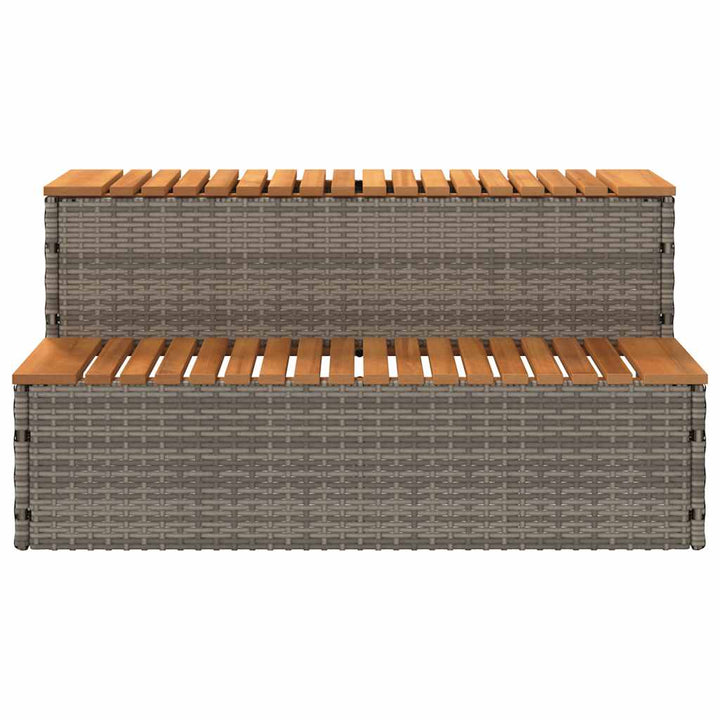 spakant 100x50x50,5 cm polyrattan og massivt akacietræ grå