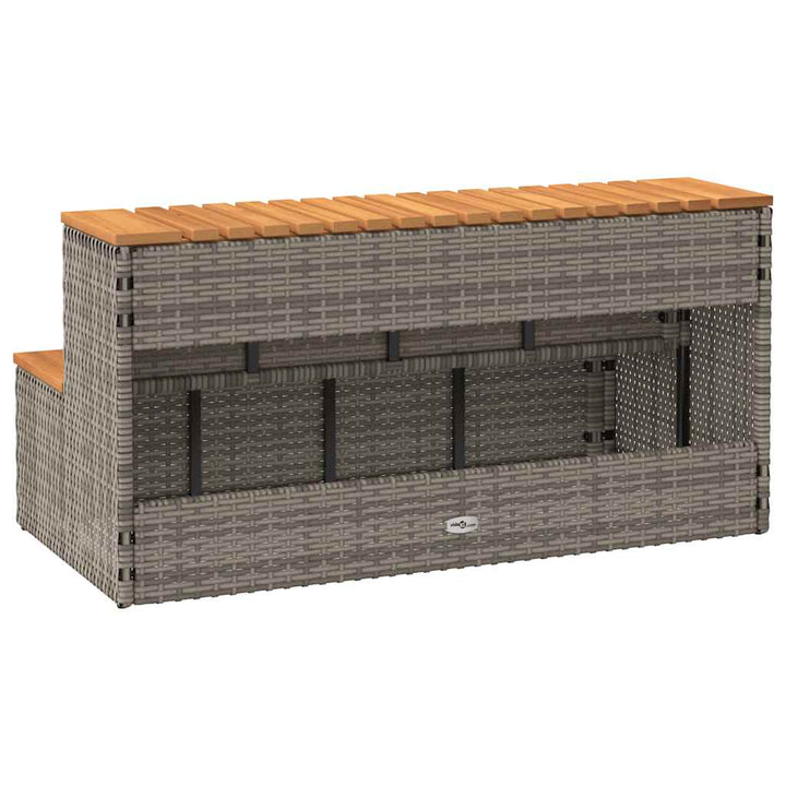 spakant 100x50x50,5 cm polyrattan og massivt akacietræ grå