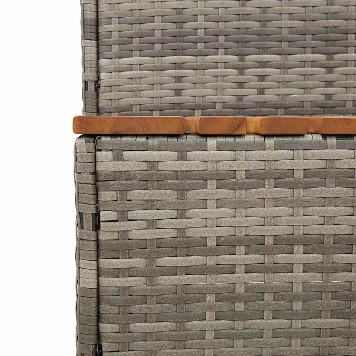 spakant 100x50x50,5 cm polyrattan og massivt akacietræ grå
