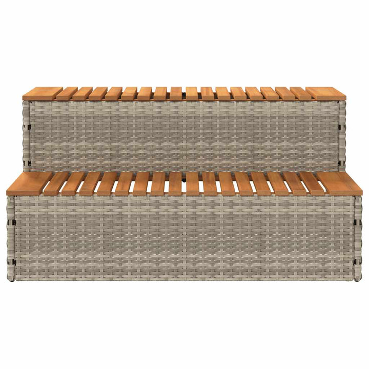 spakant 100x50x50,5 cm polyrattan og massivt akacietræ lysegrå