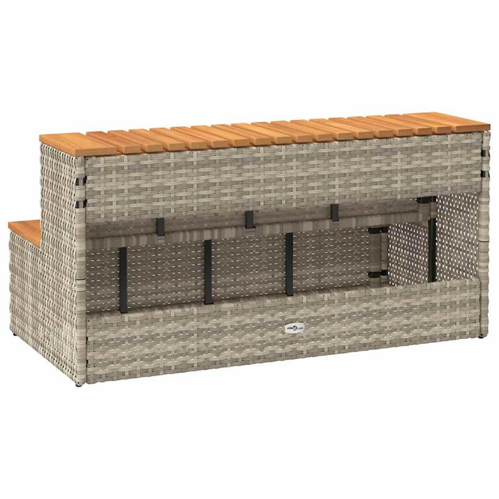 spakant 100x50x50,5 cm polyrattan og massivt akacietræ lysegrå