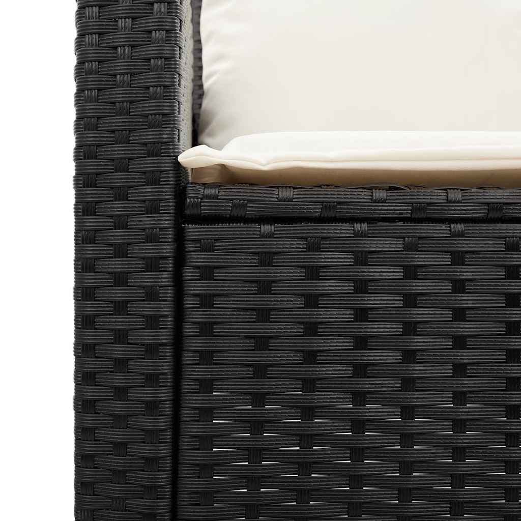 sofasæt til haven 6 dele med hynder polyrattan sort