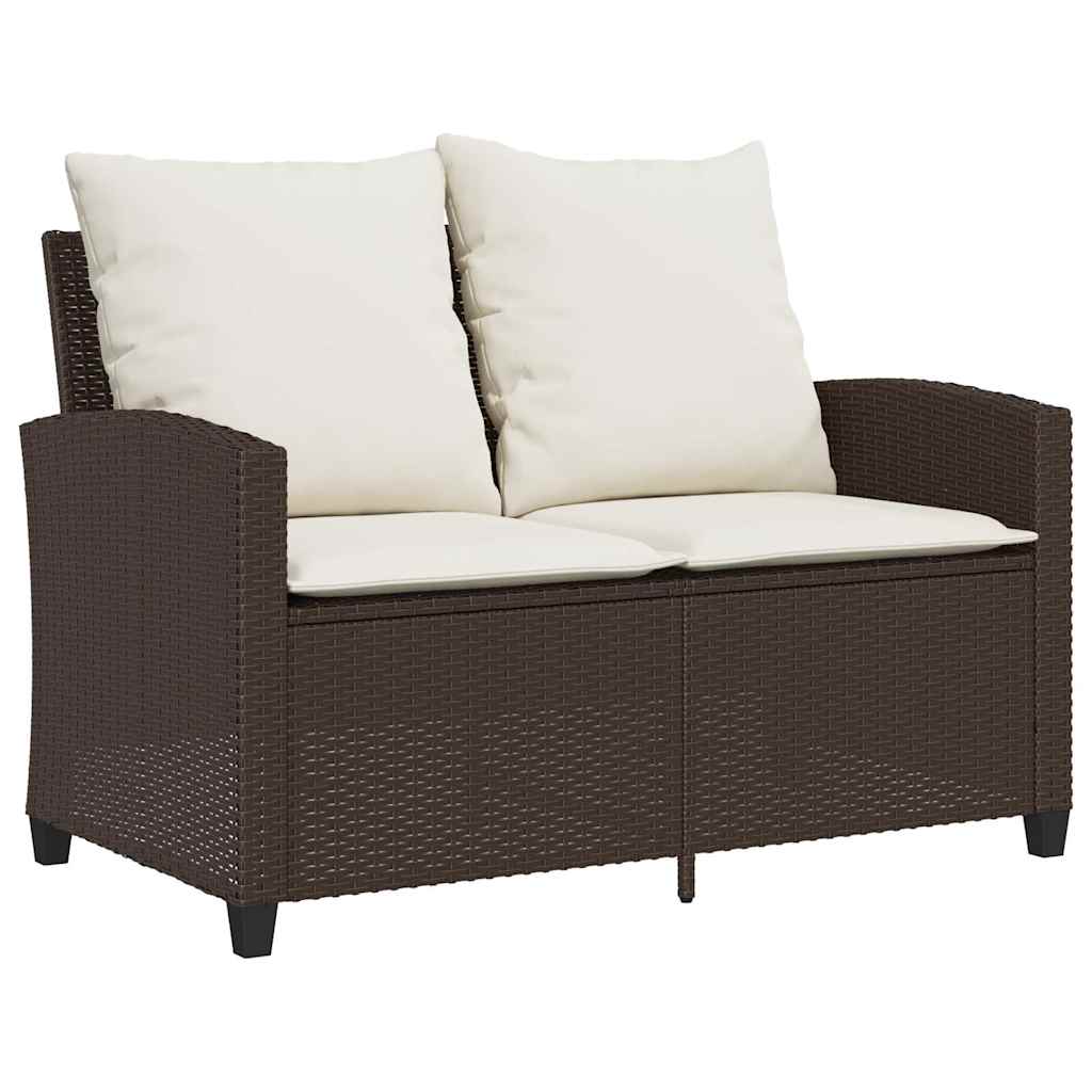 sofasæt til haven 6 dele med hynder polyrattan brun
