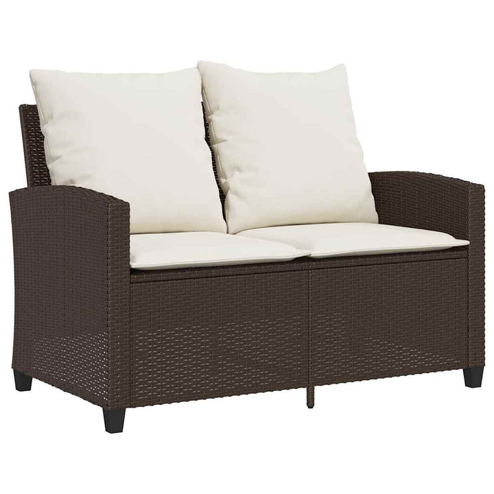 sofasæt til haven 6 dele med hynder polyrattan brun
