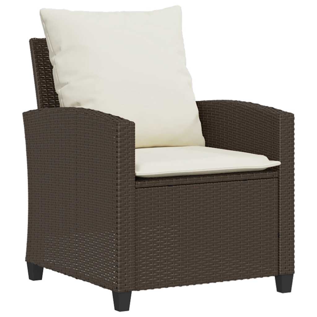 sofasæt til haven 6 dele med hynder polyrattan brun