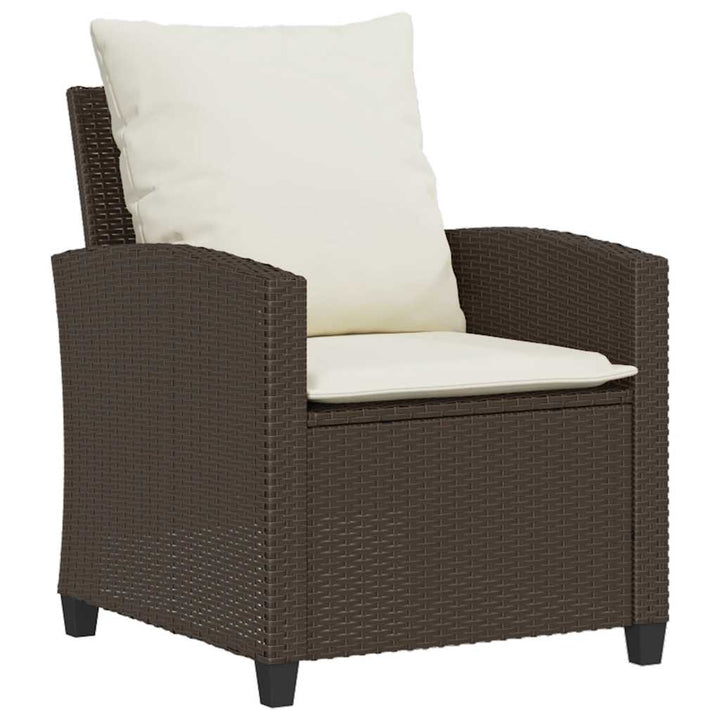 sofasæt til haven 6 dele med hynder polyrattan brun