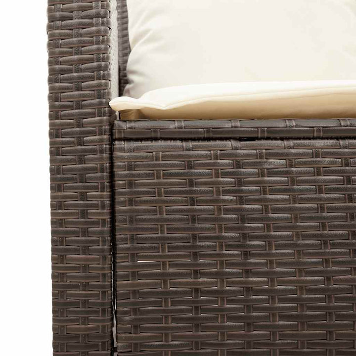 sofasæt til haven 6 dele med hynder polyrattan brun