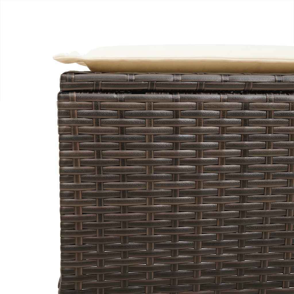 sofasæt til haven 6 dele med hynder polyrattan brun