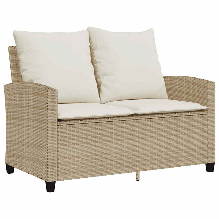 sofasæt til haven 6 dele med hynder polyrattan beige