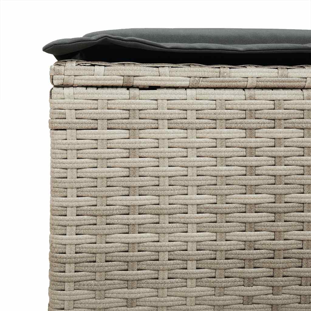 sofasæt til haven 6 dele med hynder polyrattan lysegrå